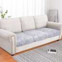 molasofa Leather Like Couch Cushion Covers Sofa Slipcovers Sets Couches Furniture Protector Covers for Sectional Armchair Loveseat Stretch Spandex Fabric, Machine Washable (3 Cushion Sofa, Marble)