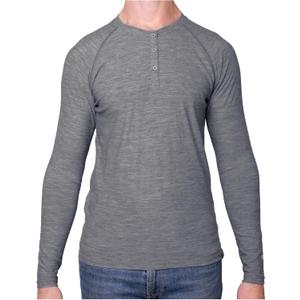 MERIWOOL Men's Base Layer Long Sleeve Henley - Lightweight Merino Wool Thermal (Gray, S)