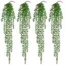 Waipfaru 4Pcs Artificial Hanging Plants, Fake Vines Fake Hanging Plants for Outdoors UV Resistant Ivy Artificial Plants Outdoor Faux Plants Indoor Bedroom Living Room Boho Wall Porch Shelf Decor