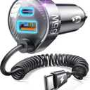 LISEN 65W Car Charger USB C Fast Charging for iPhone 16 15 Pro Max,Super Fast Type C Car Charger Adapter Fit iPhone 16e 15 Pro Max Plus,iPad Pro,Samsung Galaxy S25 S24 Ultra,Pixel,Android,Black