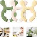 3Pcs Multifunction Silicone Pot Handle Spatula Rack,Kitchen Pot Lid and Spoon Holder,Non-Slip Spoon Holder Stove Organizer,Steam Releaser,Utensil Anti Scalding Pot Clip for Cooking Accessories