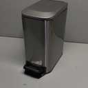 TIPGO Slim Bathroom Trash Can with Lid Soft Close, Step Pedal, 6 Liter / 1.6 Gallon Stainless Steel Trash Bin, Small Garbage Cans for Bedroom, Office, Kitchen (Silver)