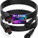 5FT Outdoor Flood Lights Extension Cord，4Pin Waterproof Connector，Extend Your for Go-vee Outdoor Flood Lights 2 H7058 H7057 (5 FT)