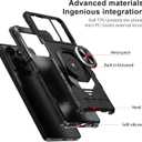 Ailiber for Motorola Moto G Stylus 2025 Phone Case, Motorola G Stylus 2025 Case with Screen Protector, Ring Kickstand for Magnetic Car Mount, Military Grade, Shockproof Rugged Cover-Black