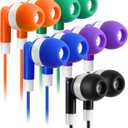 Keewonda 30 Pack Multi Color Earbuds for Kids, InEar, Wired, 5 Colors (Black, Blue, Orange, Green, Purple), Compatible with iPads/Mac/PC/Chromebook/Fitness & Audio Equipments