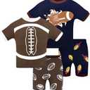 DAUGHTER QUEEN Boys Pajamas 4 Pieces Short Set 100% Cotton Sleepwear Size 18 Months-12 Years, Size 5