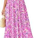 PRETTYGARDEN Women Strapless Maxi Dress 2026 Summer Floral Tube Top Ruched Beach Spring Wedding Guest Long Dresses (Small)