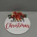 Merry Christmas Front Door Sign Vintage Wooden Xmas Hanging Wreath White Red Farmhouse Holiday Welcome Hanger for Tree Wall Window Porch Garden Home Decor Christmas Decoration Outdoor Indoor