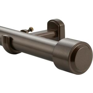 Heavy Duty Curtain Rods, 1 1/8 Inch Diameter Single Curtain Rod 36-72Inch (3-6ft) Extendable Length with End Caps Adjustable Modern Brackets-Dark Bronze