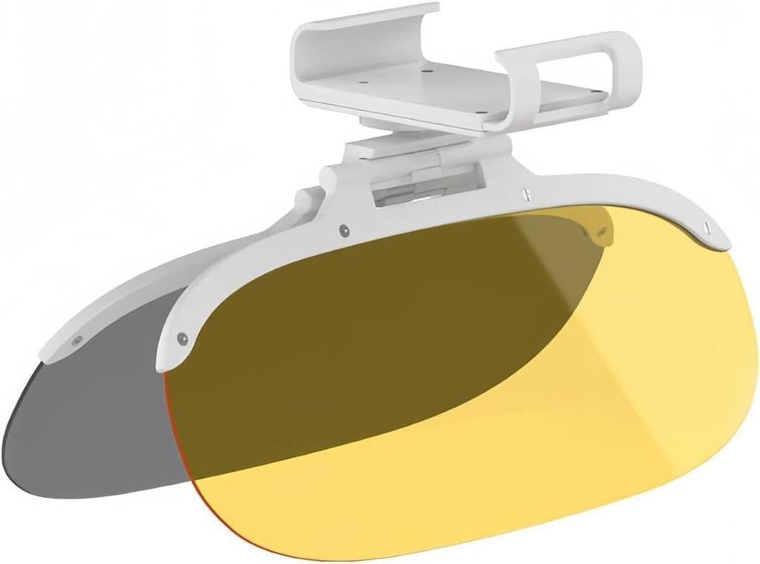 Day Night Polarized Sun Visor Extender for Car Trucks-Anti Glare UV Protection Clip On Shield, Shatterproof Optical Acrylic Heat Reducer Universal Adhesive-Free Sun Visor for Car Windshield