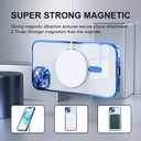 Misea Magnetic for iPhone 15 Plus Case Compatible with MagSafe [Never Yellowing] [Military Grade Drop Protection] Full Camera Lens Protector Plating Soft Clear Phone Case for Women, Deep Blue