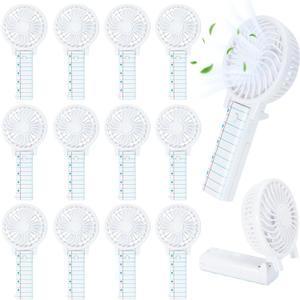 12 Pcs Back to School Small Personal Portable Fans | Mini Handheld Fan Bulk Cute Fans Favor for School Party Gift Outdoor Sport Cooling Supplies (Notebook)