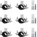 6 Pcs 1-1.2 Inch Split Ring Pipe Hanger, 26-30mm Heavy Duty Adjustable Pipe Bracket Clamp with Screw & Expansion Tube, Wall Ceiling Mount Combination Thread M8/M10 Metal Pipe Clamps