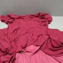 BeryLove Women Sequin Formal Party Dress Flutter Short Sleeve Wedding Cocktail Long Evening Dress (Large, Rose)