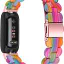 Resin Watch Band Compatible with Fitbit Inspire 3, Lightweight Adjustable Fashion Bracelet Wristband Replacement for Women Men with Stainless Metal Buckle