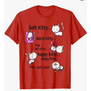 Soft Kitty Warm Kitty Little Ball Of Fur Happy Kitty Sleepy T-Shirt, pink, M