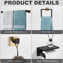 Blulu Bathroom Accessories Set 23.6 Inch Toilet Paper Holder with Phone Shelf Bathroom Hardware Set Towel Ring Robe Hook Stainless Steel Towel Holder Kit Wall Mounted(Black Gold,10 Pcs)