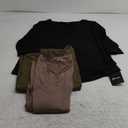 Ficerd 3 Pack Women's Long Sleeve T Shirts, V Neck Basic Tops Fall Casual Trendy Tees Loose Fit Soft Clothes Outfits, XXL