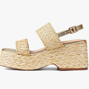 Platform Sandals Women Open Toe Ankle Strap Summer Wedge Espadrille Sandals Cute Beach Straw Raffia Woven Sandals Comfortable Vacation Dress Shoes, Size 7