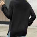 CiCiBird Women Oversized Turtleneck Sweater Fall Long Lantern Sleeve Knit Pullover 2025 Winter Fashion Jumper Top (Black, M)