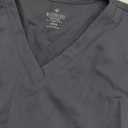 Med Couture Maternity V-Neck Scrub Top, 2 Pockets, Stretchy Side Panels with a Flattering Fit for Pregnant Ladies - MC628 (Pewter)