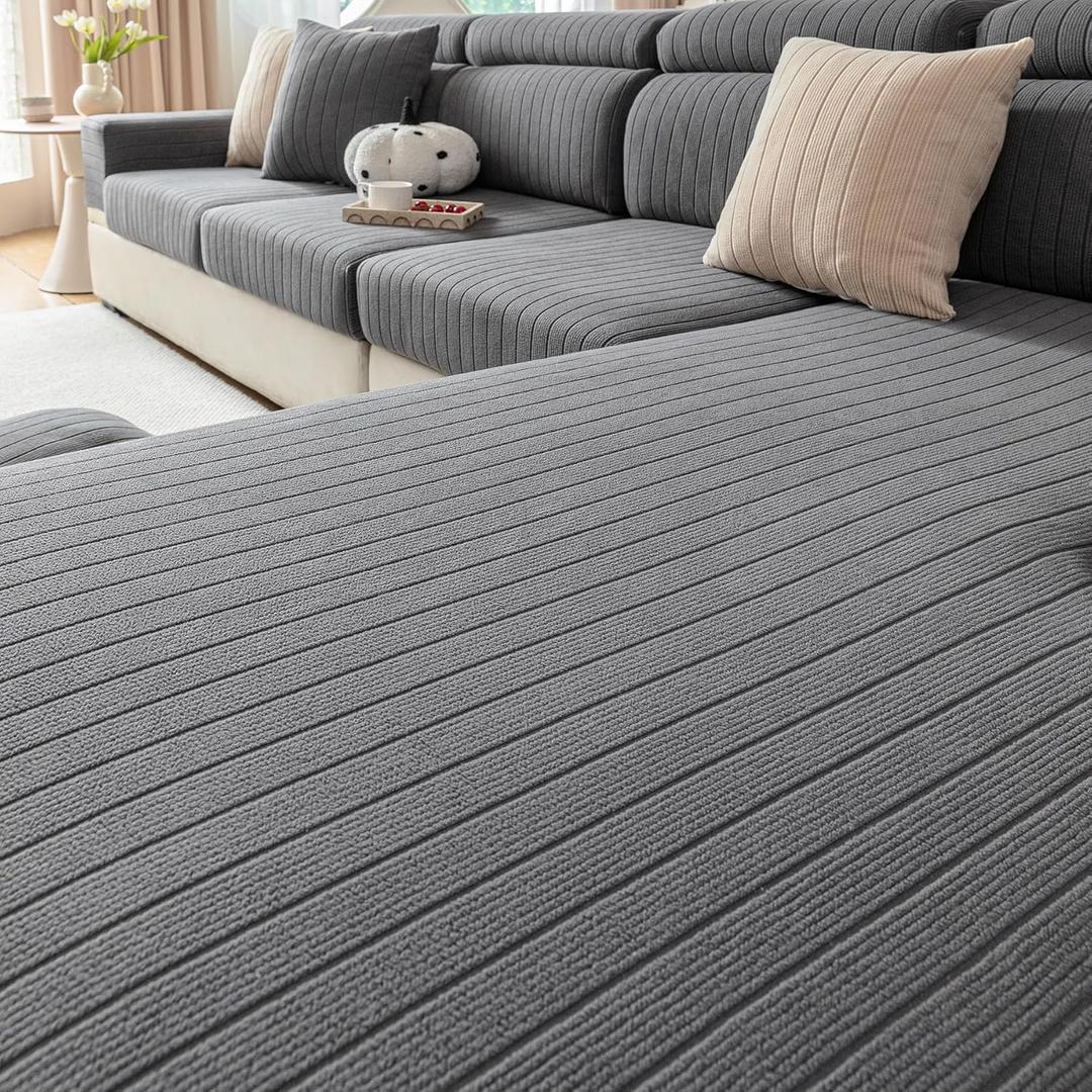 Cgeluy Sofa Cover Washable Sectional Couch Covers Sofa Slipcovers for 3 Cushion Couch Pet Friendly L Shaped Couch Protector for Dogs