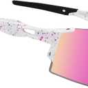 OULAIQI Cycling Sunglasses Polarized Sunglasses for Cycling Men Women with 1 Lens or 3 Interchangeable Lens Baseball Glasses