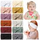 jollybows 12pcs Baby Nylon Headbands With Bow Elastic Hairband For Girls Newborn Infant Toddlers Kids Hair Accessories