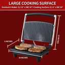 Panini Press Gourmet Grilled Cheese and Sandwich Maker - Electric Indoor Grill with Drip Tray for Healthy Cooking Options (Silver)