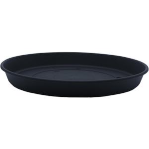 The HC Companies Round Prima Flower Pot Saucers - Plastic Plant Saucer for Outdoors & Indoors - Traditional Plant Pot Trays for Water Drainage -Durable Plant Tray (17.5-inch Black, Pack of 1)