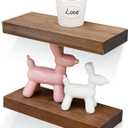 WELLAND Bradley Floating Shelves Handmade Wood Wall Shelf Set of 2, Tudor Oak Wall Mount Shelf (Set of 2, 12 inch) (Light Brown)