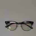 Blue Light Blocking Glasses Vintage Half Frame UV Clear Lens Anti Eyestrain Computer Gaming Glasses for Women Men (A01-matte Black Silver Frame)