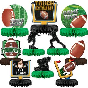 10PCS Football Party Decorations Football Table Centerpiece Football Honeycomb Centerpieces Table Toppers for Football Birthday Party Football Game