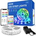 BASON LIGHTING 65.6ft LED Strip Lights, Bluetooth App Control and Remote Control Color Changing Light Strip, SMD 5050 RGB LED Lights for Bedroom, Millions DIY Colors Music Sync for Bar, Party, Room