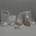 Versatile Metal Candle Holder Set with Handmade Glass Dome,Antique Brass Pillar Candle Stand, 5.2" & 4.1" Wide for Tabletop or Hanging, Industrial & Farmhouse Decor