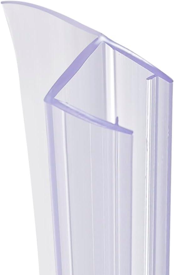 TUCKERTON Lane Glass Door Seal Strip, Soft Shower Door Sweep to Stop Leaks, Shower Silicone Seal Strip (H Type 1/2 (5 Pack))