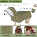 Lukovee Dog Raincoat - Lightweight Hooded Dog Rain Coat for Large Medium Small Dogs, Adjustable Poncho Jacket with Reflective Stripes & Built-in Storage Pocket (Green, Medium)
