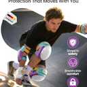 SKATEWIZ Adult Knee Pads, Skate & Skateboarding Wrist Guards for Skating Adult with Elbow Pads - Skateboard Protective Gear - Shield - Size M Lavender Blue - Roller Skates, Inline Skates