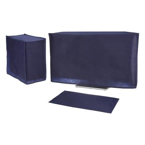 PATIKIL Computer Dust Cover Set, 32" Monitor Keyboard and Host PC Dust Proof Computer Protection Case for Desktop PC CPU Protector - 3Pcs (Blue)