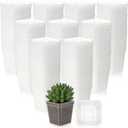 Yaomiao 200 Pack 3 Inch Clear Nursery Pot Square Flower Pots Plastic Plant Succulent Planter Seed Starting Pots with Drainage Holes for Garden Office Balcony Decor Indoor Outdoor Plant Seedling