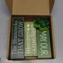 Lineshading 4 Pcs St. Patrick's Day Decor Wooden Shamrock Decoration Saint Patty's Day Tiered Tray Decor Rustic Wooden Shamrock Block Sign Irish Table Centerpiece Farmhouse for Party Home Kitchen