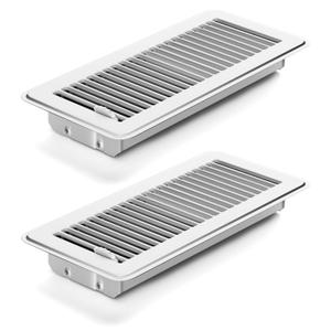 Floor Vents Floor Registers 4x12 Inch, Heavy Duty Metal Hot Air Vent Covers 4x12 Inch with Rust-Proof Finish for Home Heater Floor Vent Grilles and Vents (2, White, 4x12 Inches)