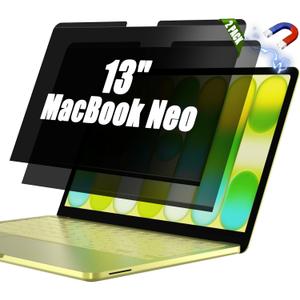 (2 Pack) Orzero Magnetic Privacy Screen Protector Compatible for MacBook Neo 13 inch, PET (Not Tempered Glass) Removable Anti Peeping Screen Shield Anti Glare Scratch-Resistant Blue Light Filter for Office Coffee Shop Travel Work Study