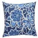 Bold Blue and White Flowers Outdoor Cushion Cover 12"x20" 2 Pack