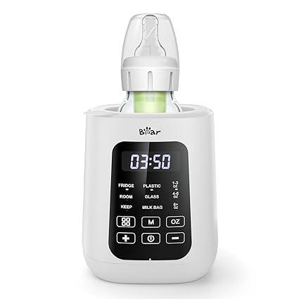 Bear Baby Bottle Warmer, Milk Warmer Breastmilk Bag Formula Fast Warming for New Born Baby Bottles, with Time Temp Control Automatic Shut Off at Home Use
