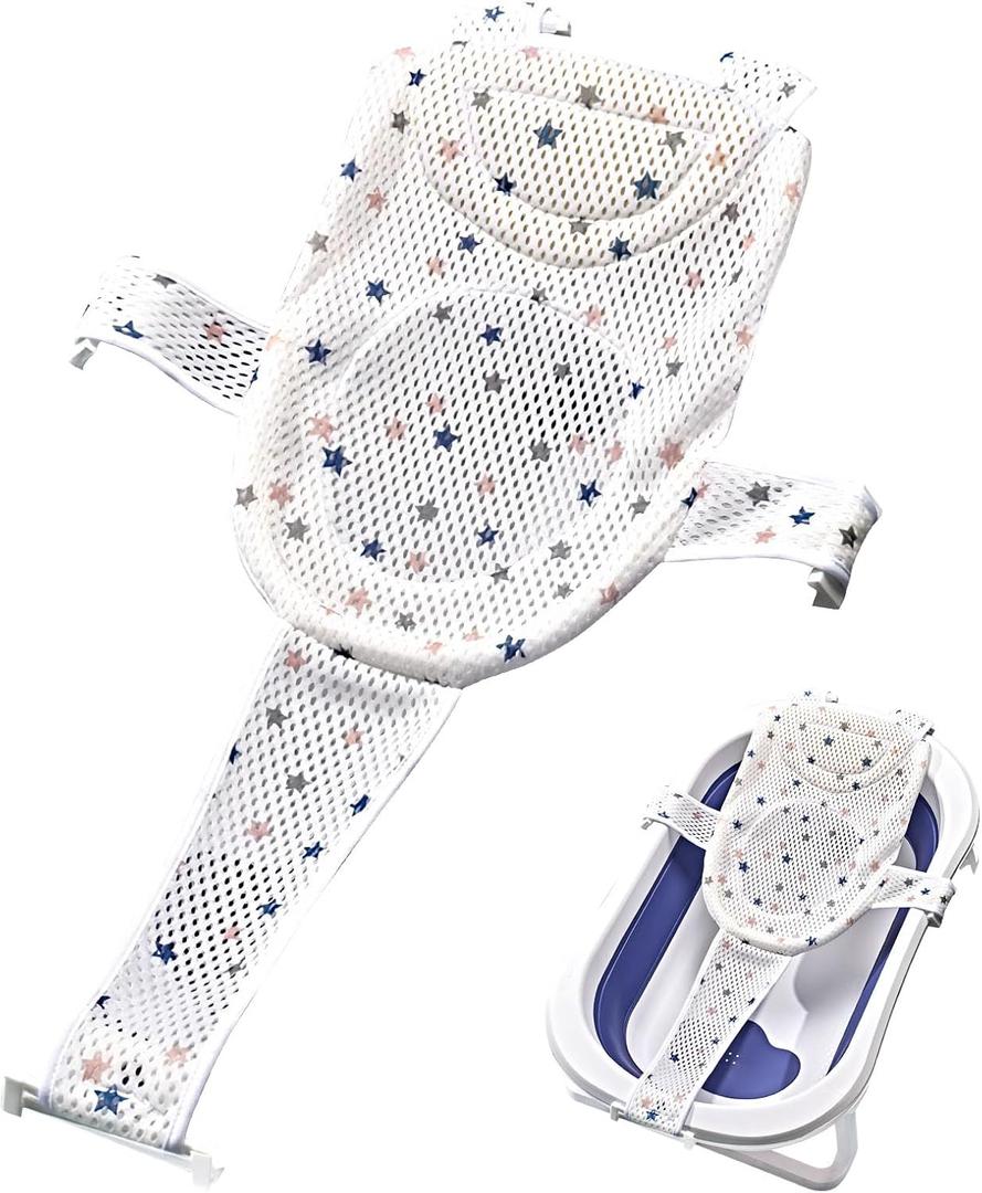 GIGIIS Baby Bath Support Pillow Bath Seat Newborn Non-Slip Baby Bath Suspension Pad Insert Baby Bath Insert Quick Drying Baby Bath Pad for Newborns Adjustable