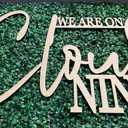 We Are On Cloud Nine Sign for Backdrop,Baby Shower Party Wall Sign for Gender Reveal Girl or Boy Baby Shower Party Decorations