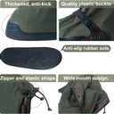 Waterproof Rain Shoe Covers for Men and Women (Medium, Blackish Green)