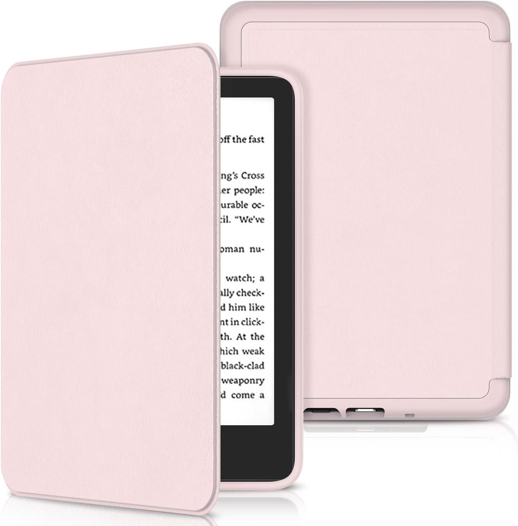 Case for All-New 6 inch Kindle (11th Generation, 2024/2022 Release), Sanyetral Slim PU Leather Cover with Magnetic TPU Back and Auto Sleep/Wake, Not for TCL Remarkable Kobo -Light Pink