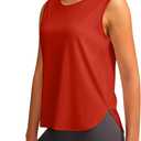 YYV Women's Workout Tank Tops Lightweight Sleeveless Workout Tops Loose Fit Yoga Athletic Running Shirts (M)